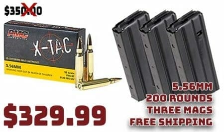 200Rds X-TAC 5.56 55Gr FMJ With 3X 25Rd Retro Mags Sale