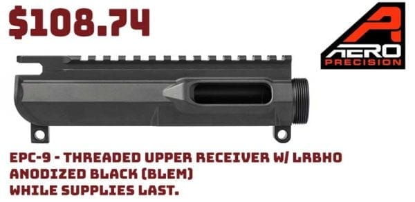 Aero Precision EPC-9 Threaded Upper Receiver w/LRBHO Anodized Black (BLEM)