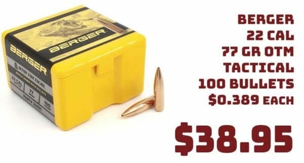 Berger 22Cal 77Gr OTM Tactical Bullet Sale