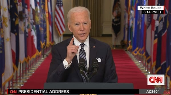 Joe Biden has been caught by the Washington P:ost Fact Checker again, earning two 'Pinocchios.' (Screen snip, YouTube, CNN)