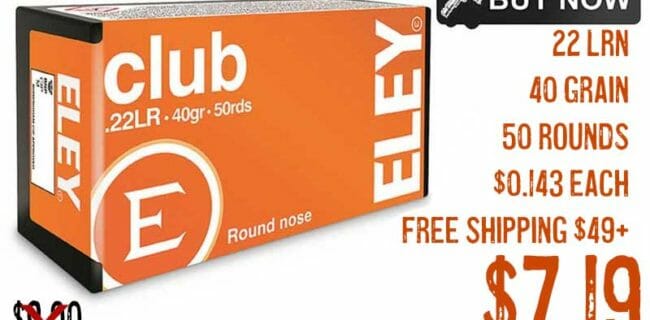 Eley Club, .22 Long Rifle, LRN, 40 Grain, 50 Rounds Ammo Deal jan2022