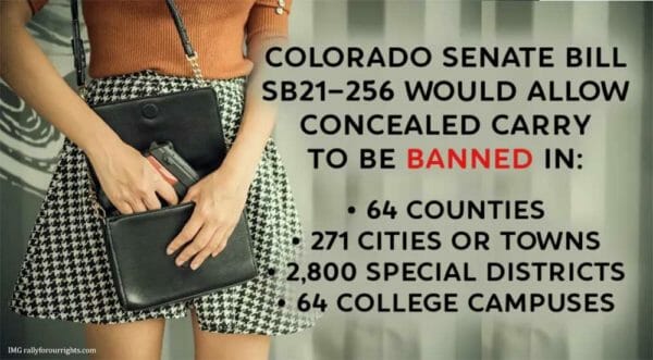 Colorado Senate Bill SB21-256 Bans Concealed Carry