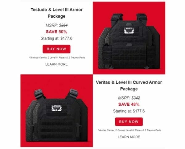 SAVE 50% on AR500 Armor 1776 Testudo & Veritas Packages