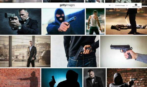 Getty Images Fails at Gun Safety Screen Grab 7-8-2021
