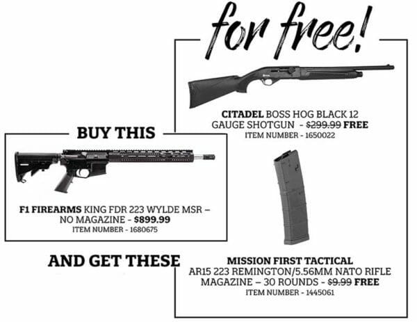 F1 Firearms King FDR 223 Rifle & Get a FREE Boss Citadel Shotgun Sale