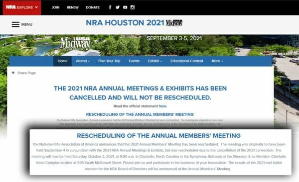 2021 Rescheduled NRA Annual Meeting of Members