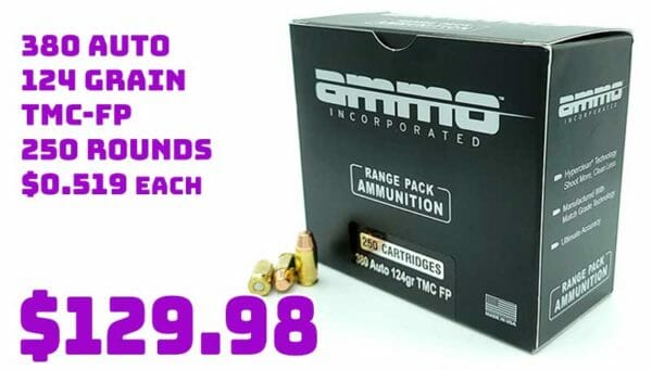 Ammo Inc 380 Auto 124 Grain TMC-FP Saleaa
