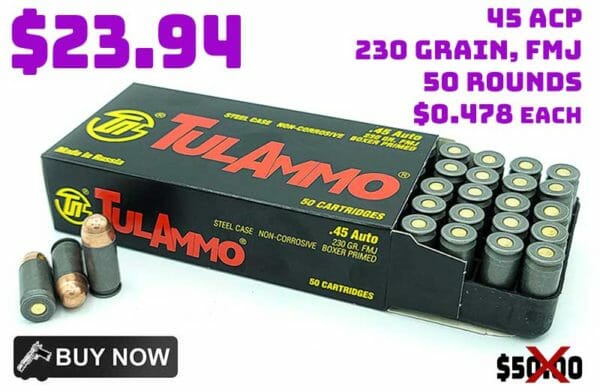 TulAmmo .45 ACP Steel Case 230gr FMJ Ammunition Sale