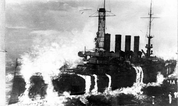 The USS Memphis was driven ashore during a tropical disturbance at Santo Domingo City in what's now the Dominican Republic, Aug. 29, 1916. There was no warning of the weather event, which destroyed the ship and killed 43 men.