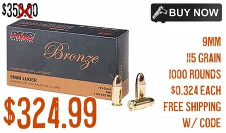 PMC Bronze 9mm Luger 115grain 1000rnds ammo Sale feb2022