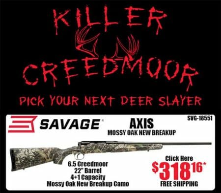 SAVAGE ARMS Axis 6.5 Creedmoor Rifle Break-Up-Camo Sale