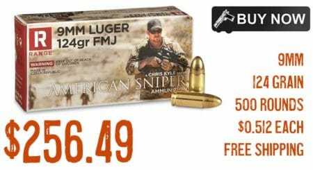 American Sniper Range, 9mm, FMJ, 124 Grain Ammo Sale dec2021