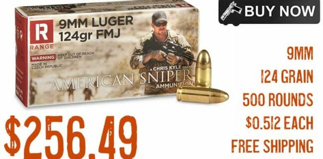 American Sniper Range, 9mm, FMJ, 124 Grain Ammo Sale dec2021