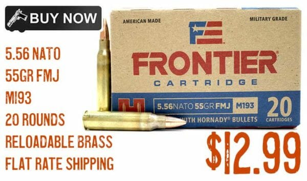 Hornady 5.56 NATO Frontier 55Gr FMJ M193 Sale nov2021