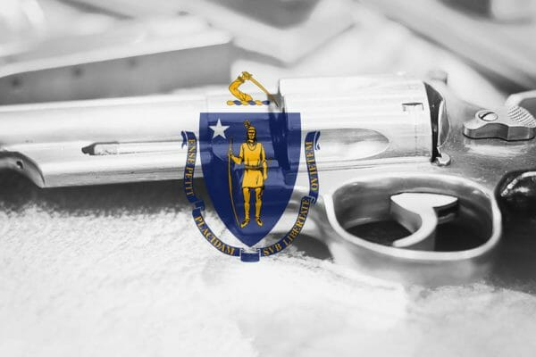 Massachusetts Flag Gun iStock-884183940