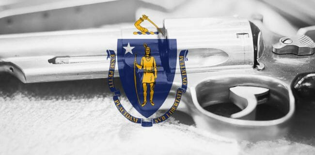 Massachusetts Flag Gun iStock-884183940