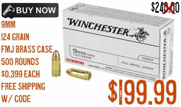 Winchester 9mm 124 Grain FMJ 500 Rounds Sale dec2021