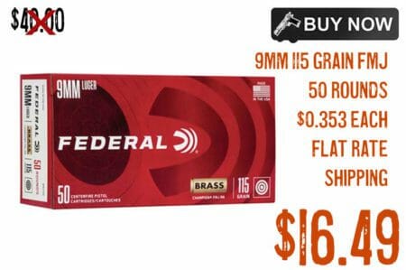 Federal 9mm 115Gr FMJ Ammo Sale kygunco april2022