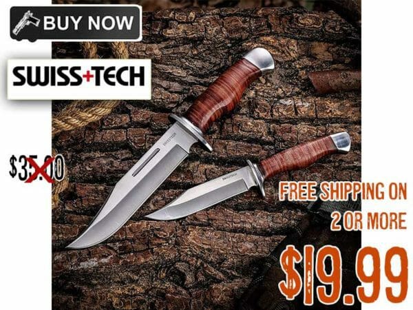 Swiss+Tech Fixed Blade 2-Piece Bowie Knife Pair Sale