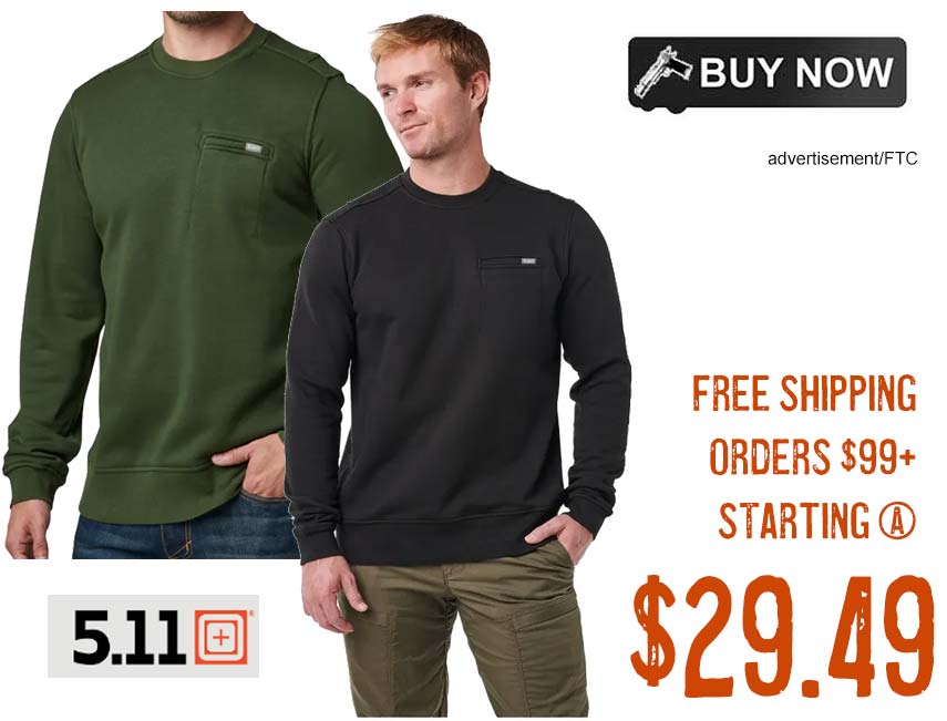 5.11 Men's Engage Fleece Crew Sale march2024