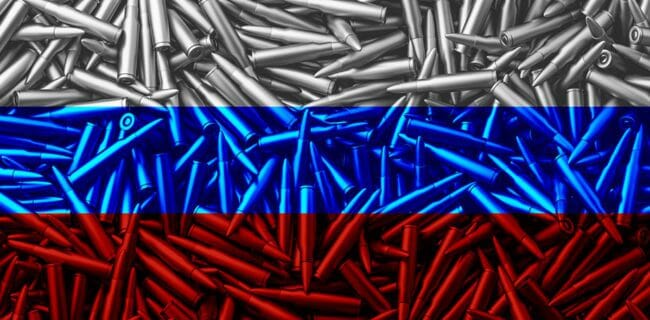 Russia Ammo Flag iStock-1359004634