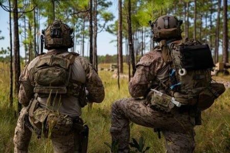 Marine Raiders conduct assaults as a Marine special operations company in Jacksonville, N.C.