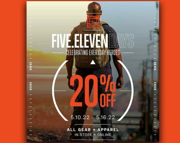 5.11 Days Is HERE Save 20% OFF