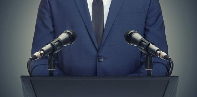 President podium iStock-676327038