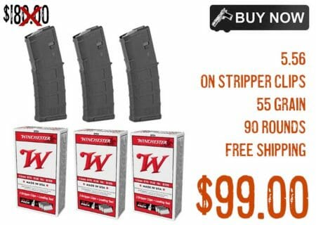 90 Rounds of Winchester 5.56 Ammo 3 Magpul magazines Sale
