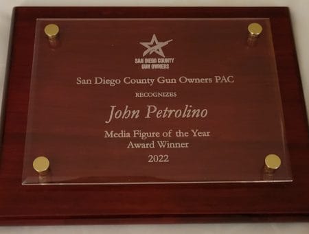 John Petrolino 2022 San Diego County Gun Owners Media Member of the Year