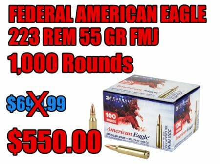 Ammo Deal: 1000 Rounds Federal American Eagle .223 $550.00