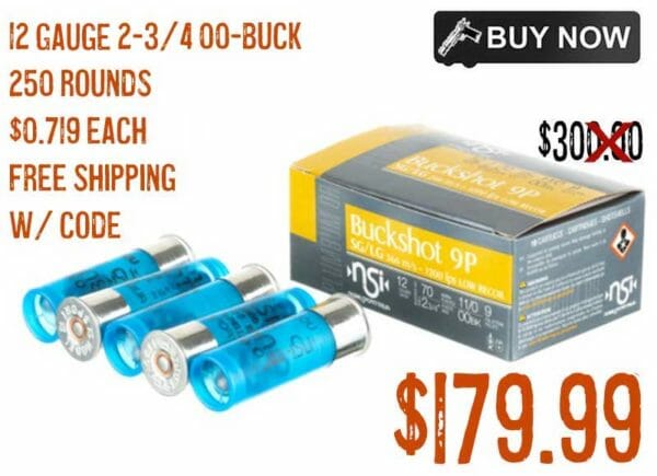 Nobelsport 12Ga 2-3/4 00 Buck 250 Rounds july2022