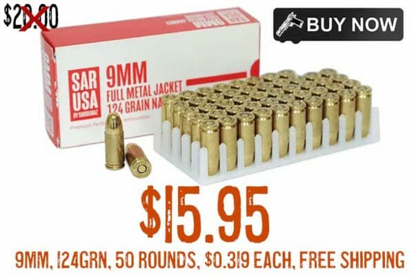 SAR USA NATO 9mm 124 Grain FMJ 50 Rounds FREE S&H Sale july2022