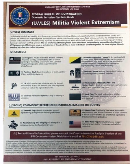 FBI U LES Militia Violent Extremism Document Page 1