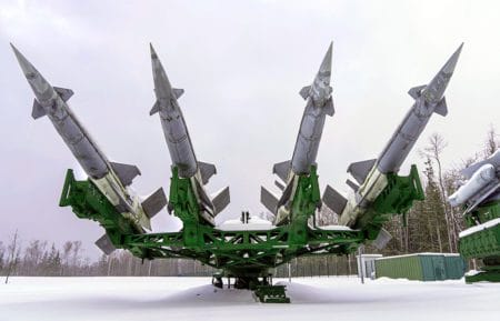 Ground-to-air missiles on snow winter. Air defense. defensive system iStock-Diy13 1367808965