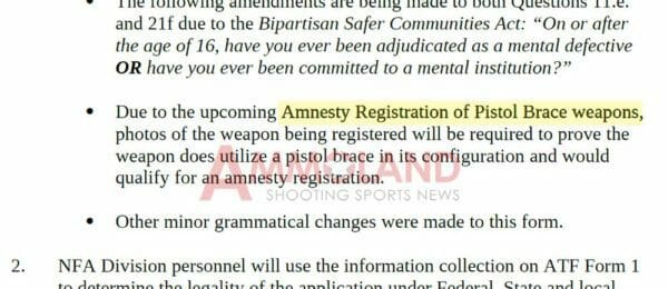 ATF Funding Request for Pistol Brace Amnesty Screengrab