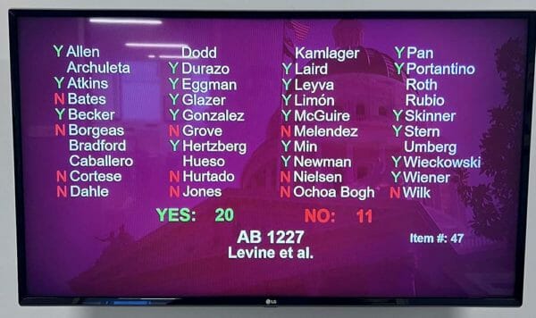 California SB 918 and AB 1227 Final Votes 2022