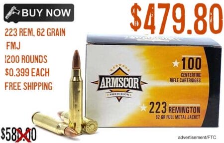 Armscor 223 Rem 62 Grain FMJ Ammunition Sale aug2023