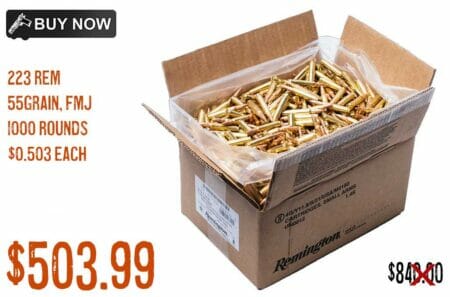 Remington 55 Grain FMJ .223 Reloadable Ammo, 1000 Rounds sale deal discount feb2023