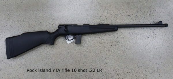 The Rock Island Armory YTA Bolt-Action Rimfire Rifle are .22 rifles with threaded barrels.