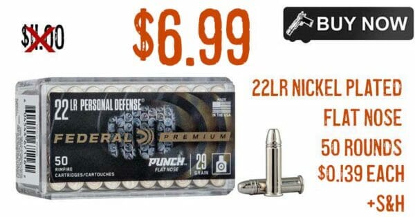 Federal 22 LR Punch 29Gr FN Personal Defense Ammo Sale Deal Discount march2023