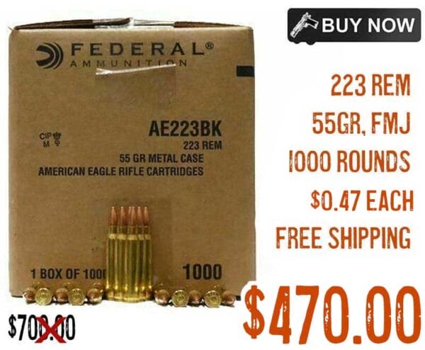 Federal American Eagle 223 REM 55 GR FMJ Sale octb2023