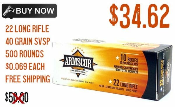 Armscor 22 Long Rifle 40 Grain SVSP ammunition