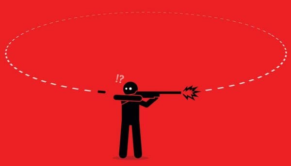 Circular gun shot Bad Karma of Man iStock-leremy 847506336