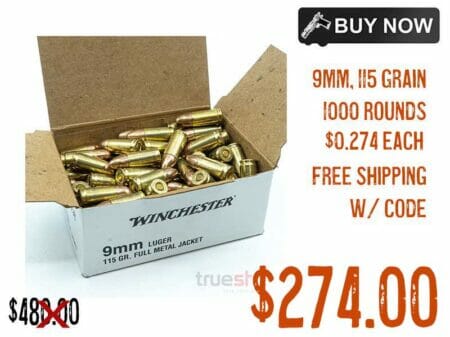 Winchester 9mm 115 Grain FMJ ammunition sale deal discount may2023