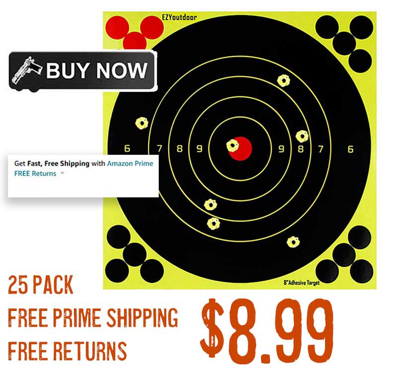 25-Pack 8-Inch Stick & Splatter Self-Adhesive Shooting Targets $8.99