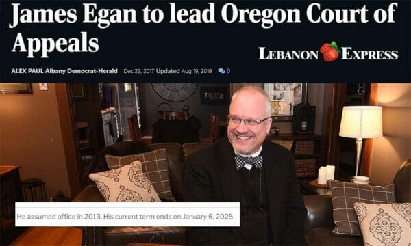 James Egan Chief Judge at Oregon Court of Appeal