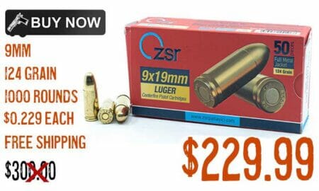 ZSR Ammunition 9mm 124 Grain FMJ 1000 Rounds may2023