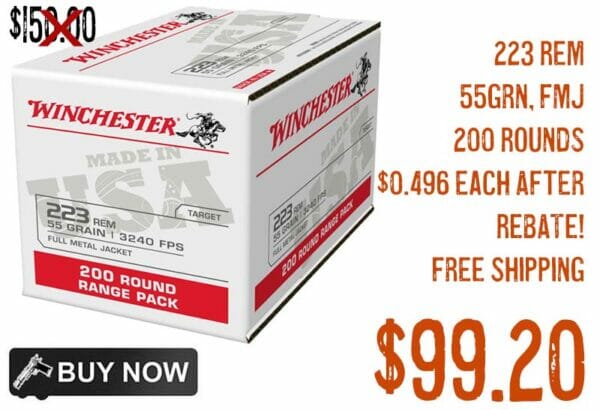 Ammo Deals Winchester 223Rem 55 Grain FMJ Ammunition 200rndsaaa