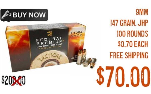 Federal Premium 9Mm Hydra-Shok Tactical Ammo Sale feb2024